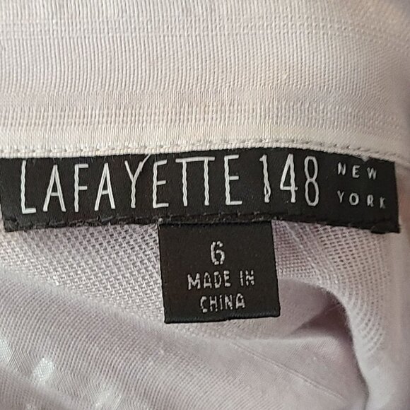 Lafayette 148 Button Down Shirt Long Sleeve Collared Neck Grey Size 6 - Picture 9 of 10